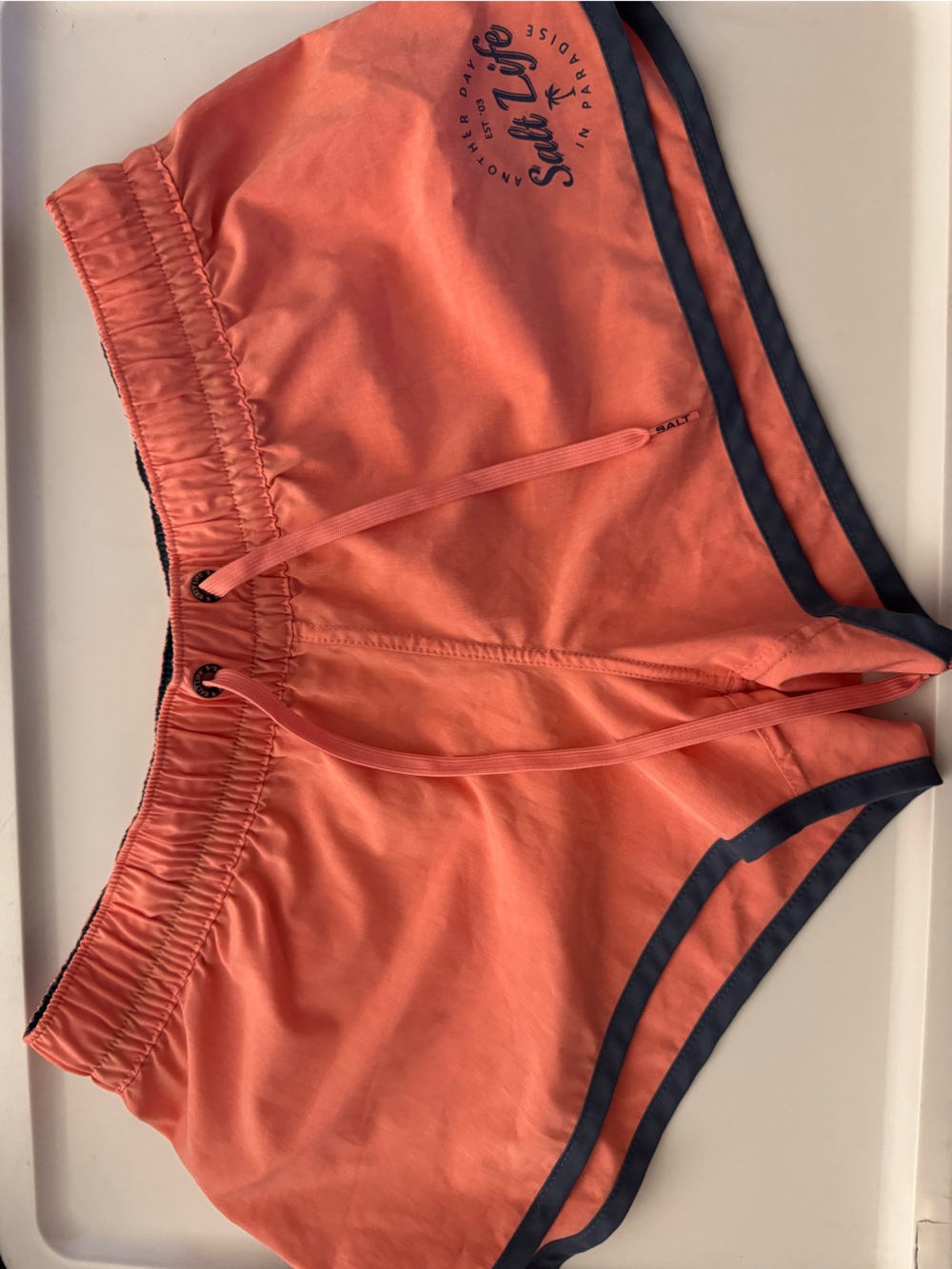 Salt Life pink Swim Trunks with gray Accents in
